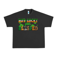 Pigment Black not lucky just blessed Urban Heavy Tee - AdoDesignShop