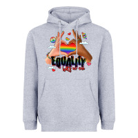 Heather Grey equality hurts no one lgbtq hands Heavyweight Hoodie - LillyAllenDesigns