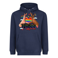 Navy equality hurts no one lgbtq hands Heavyweight Hoodie - LillyAllenDesigns