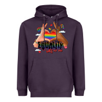 Plum equality hurts no one lgbtq hands Heavyweight Hoodie - LillyAllenDesigns