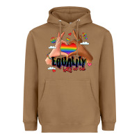 Toasted Coconut equality hurts no one lgbtq hands Heavyweight Hoodie - LillyAllenDesigns