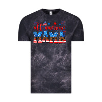 Cloud Black all american mama Vintage Tee - AdoDesignShop