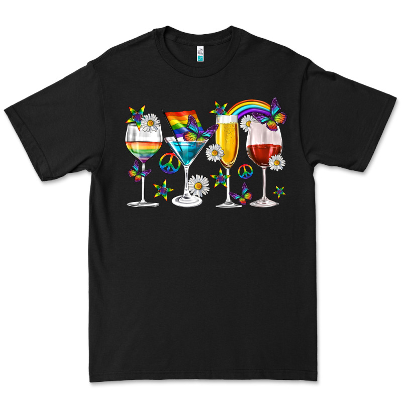 Pride Lgbtq Wine Cups And Glasses Premium Tee by texasbilliewilder | Teevron