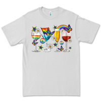 Dove Grey pride lgbtq wine cups and glasses Premium Tee - texasbilliewilder