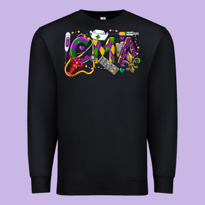 Cma Certified Medical Assistant Mardi Gras Premium Sweatshirt Designed By Lillyallendesigns