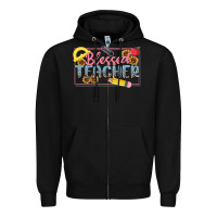 Black blessed teacher Zipper Hoodie - MaliasSmallBusiness
