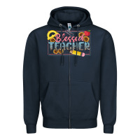 Navy blessed teacher Zipper Hoodie - MaliasSmallBusiness