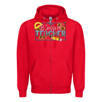 Red blessed teacher Zipper Hoodie - MaliasSmallBusiness