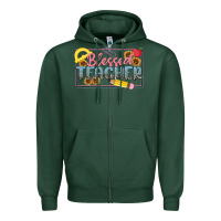 Sports Green blessed teacher Zipper Hoodie - MaliasSmallBusiness