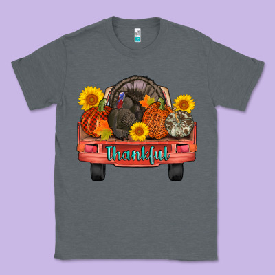 Thankful Turkey Truck Classic Tee Designed By Adodesignshop