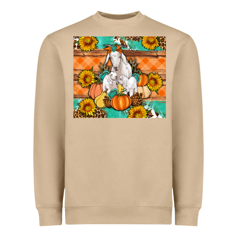 Goat Family Fall Pumpkins Gemstone Heavyweight Sweatshirt by Artiststas | Teevron