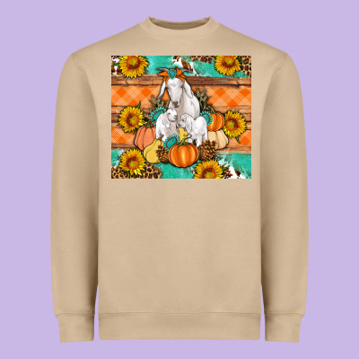 Goat Family Fall Pumpkins Gemstone Heavyweight Sweatshirt Designed By Artiststas