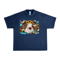 Navy cowhide leopard calf Urban Heavy Tee - JahusDesignShop