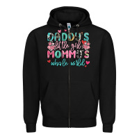 Black daddy's little girl mommy's whole world Zipper Hoodie - MaliasSmallBusiness