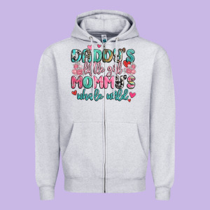 Daddy's Little Girl Mommy's Whole World Zipper Hoodie Designed By Maliassmallbusiness