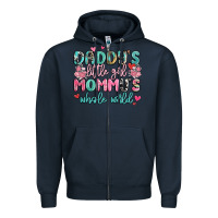 Navy daddy's little girl mommy's whole world Zipper Hoodie - MaliasSmallBusiness