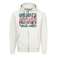 Oatmeal Heather daddy's little girl mommy's whole world Zipper Hoodie - MaliasSmallBusiness