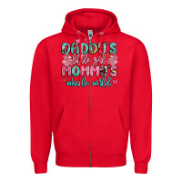 Red daddy's little girl mommy's whole world Zipper Hoodie - MaliasSmallBusiness