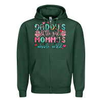 Sports Green daddy's little girl mommy's whole world Zipper Hoodie - MaliasSmallBusiness