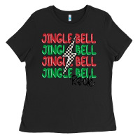 Black jingle bell rock Ladies Tee - MaliasSmallBusiness