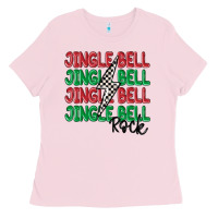 Bubblegum Pink jingle bell rock Ladies Tee - MaliasSmallBusiness
