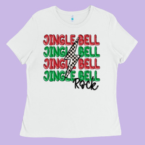 Jingle Bell Rock Ladies Tee Designed By Maliassmallbusiness