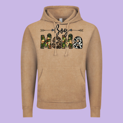 Boy Mama Vintage Hoodie Designed By Cowhidedigitalart