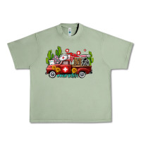 Oil Green ma medical assistant nurse truck with cactus and sunflowers Urban Heavy Tee - AdoDesignShop