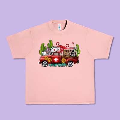 Ma Medical Assistant Nurse Truck With Cactus And Sunflowers Urban Heavy Tee Designed By Adodesignshop