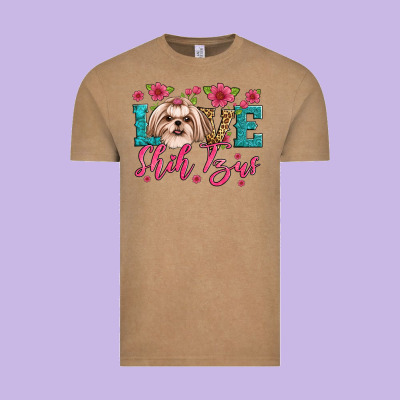 Love Shih Tzus Vintage Tee Designed By Jahusdesignshop