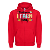 Red y'all gonna learn today Zipper Hoodie - MaliasSmallBusiness