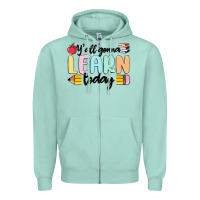 Seafoam y'all gonna learn today Zipper Hoodie - MaliasSmallBusiness