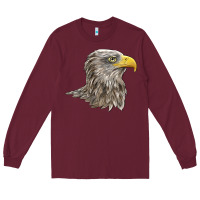 Burgundy American White Sea Eagle Head Long Sleeve Tee - LillyAllenDesigns