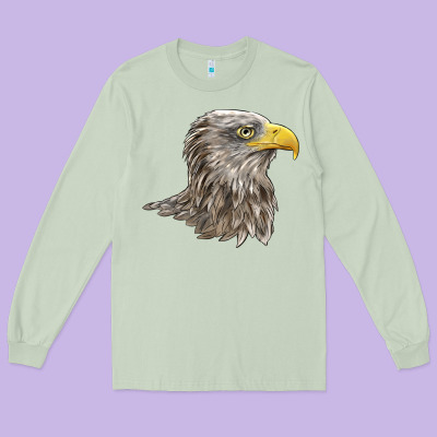 American White Sea Eagle Head Long Sleeve Tee Designed By Lillyallendesigns