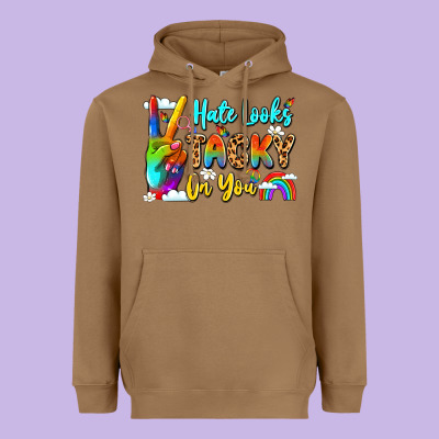 Hate Looks Tacky On You Heavyweight Hoodie Designed By Lillyallendesigns