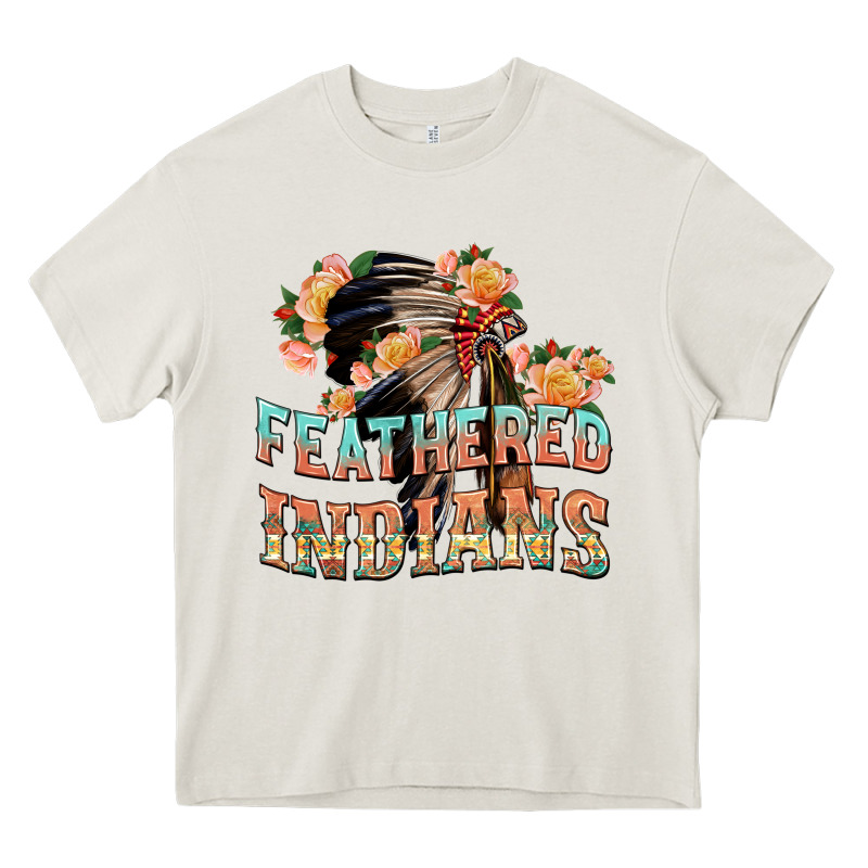 Feathered Indians Heavy Core Tee by texasbilliewilder | Teevron