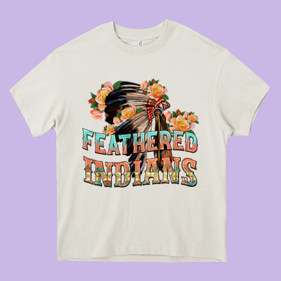 Feathered Indians Heavy Core Tee Designed By Texasbilliewilder