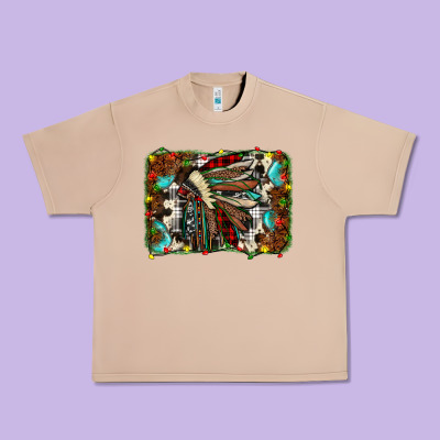 Christmas Indian Headdress Urban Heavy Tee Designed By Jahusdesignshop