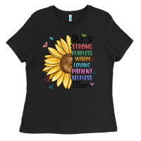 Black she is strong fearless warm loving mom Ladies Tee - MaliasSmallBusiness