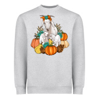 Heather Grey Goat family fall pumpkins gemstone Heavyweight Sweatshirt - Artiststas