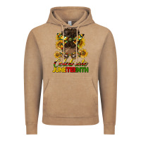Vintage Coffee celebrate juneteenth black woman bun Vintage Hoodie - HRA Design Shop