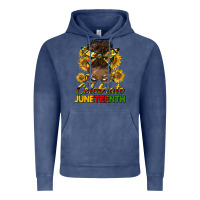 Vintage Denim celebrate juneteenth black woman bun Vintage Hoodie - HRA Design Shop