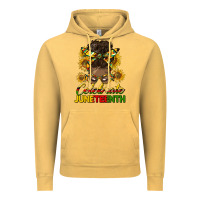 Vintage Mustard celebrate juneteenth black woman bun Vintage Hoodie - HRA Design Shop