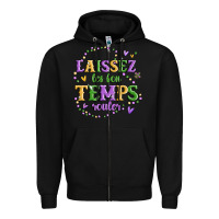 Black laissez les bon temps rouler Zipper Hoodie - MaliasSmallBusiness