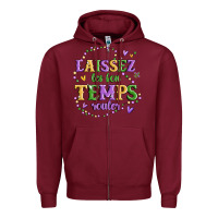 Burgundy laissez les bon temps rouler Zipper Hoodie - MaliasSmallBusiness