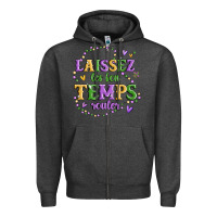 Charcoal Heather laissez les bon temps rouler Zipper Hoodie - MaliasSmallBusiness