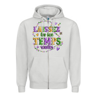 Dove Grey laissez les bon temps rouler Zipper Hoodie - MaliasSmallBusiness