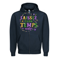Navy laissez les bon temps rouler Zipper Hoodie - MaliasSmallBusiness