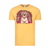 Vintage Mustard shih tzu floral rainbow Vintage Tee - JahusDesignShop