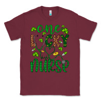 Burgundy Leopard Glitter One Lucky Nurse Classic Tee - Artiststas